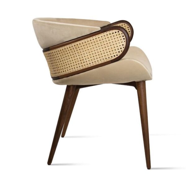 1 Luxury Cane Accent Chair in Solid Wood